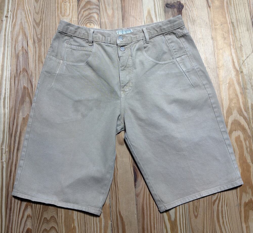 Vintage 80s , 90s Guess Denim Shorts Men's Size 36 Biege Made in USA Jorts